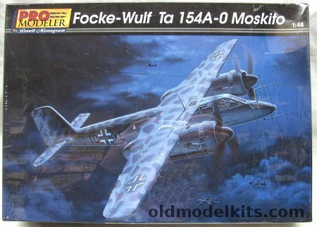 Monogram 1/48 Focke-Wulf Ta-154 A-O Moskito Pro Modeler - (TA154AO), 85-5959 plastic model kit